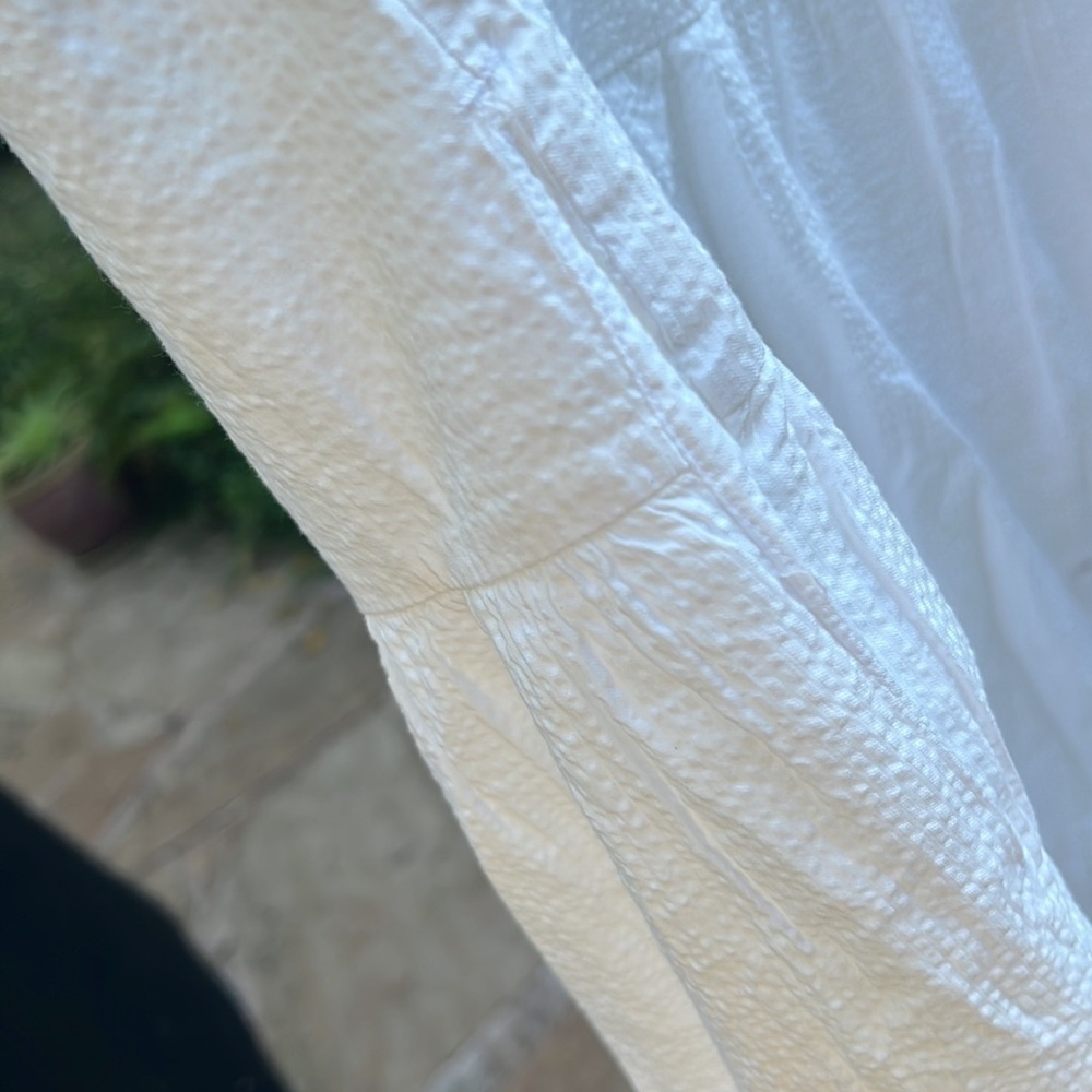 ▶️ Faherty ◀️ Marina Seeksucker Tiered Maxi Dress Organic Cotton Size Medium - Picture 10 of 15